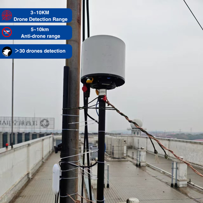 IP66 TDOA Drone Detector Up to 5 km Detection Distance for Pilot Positioning and Passive Black White List Operating