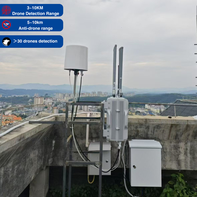 2.4 GHz, 5.8 GHz Attack Drone Jammer Fixed Outdoor Fpv Jamming Detection All In One With Drone Command Control Syestem