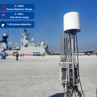3-10KM Fixed Outdoor FPV Drone Jammer Detection Jamming All In One System Jamming