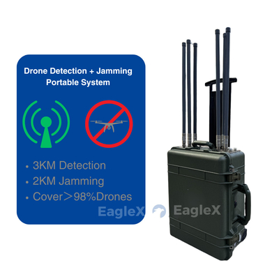 98% Drone Jammer Coverage 5.8 GHz 2KM FPV Jammer System with Up to 3 km Detection Distance