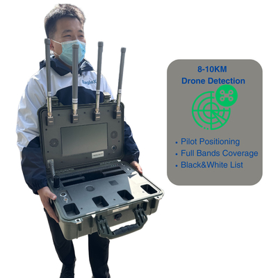 8KM FPV Drone Detection Range Portable Handheld UAV Drone Detector For Concert, Police, Troops, Car