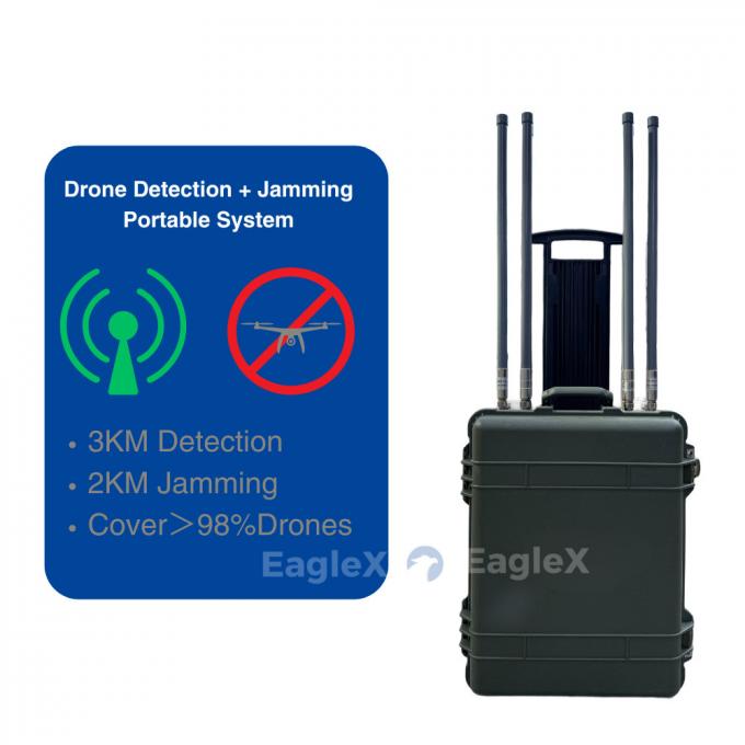 98% Drone Jammer Coverage 5.8 GHz 2KM FPV Jammer System with Up to 3 km Detection Distance 1